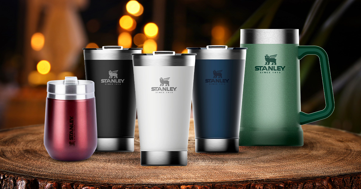 Copo Stanley Termico Porta Latas e Garrafa 420ml Vermelho